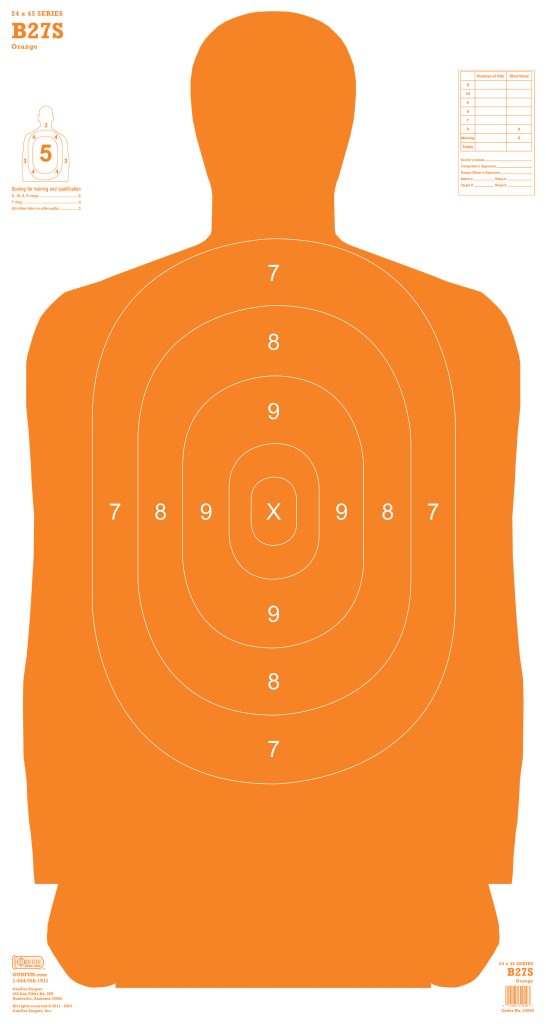 B27S Orange (53040) - Military & Police Targets, Inc. 833-556